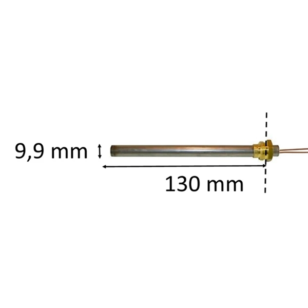 Zündkerze / Glühzünder mit Gewinde für Pelletofen: 9,9 mm x 130 mm 270 Watt 3/8 Gewinde
