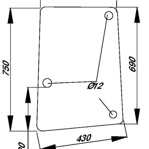 John Deere Seitenfenster - L113306N - Seitenscheibe