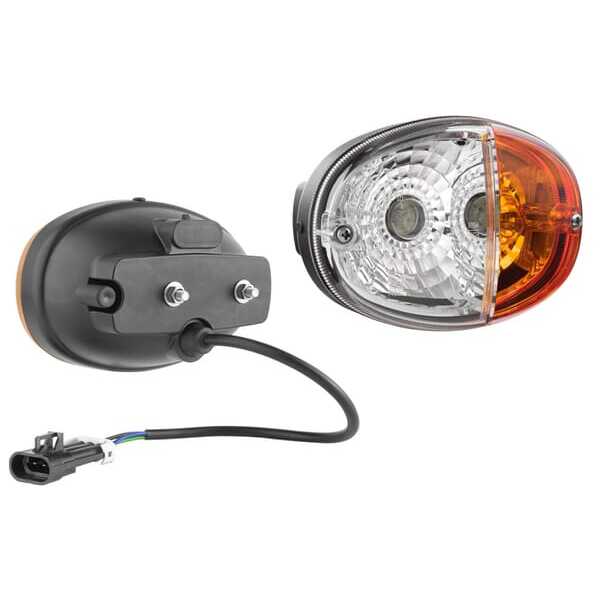 John Deere Blinkleuchte - LT348463 - Blink- und Positionslicht Halogen, vorne, links, oval, 12V, gelb/weiß, anschraubbar, 140x93