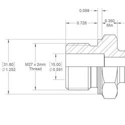 John Deere EinschraubkupplungenEinschraubung metrisch x BSP-Außengewinde - VNBM0827X2ISO6149 - Kupplung M/M M27x2 X 1/2 BSP