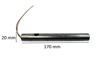 Zündkerze / Glühzünder rund mit Hülse für Pelletofen: 20 mm x 170 mm 300 Watt